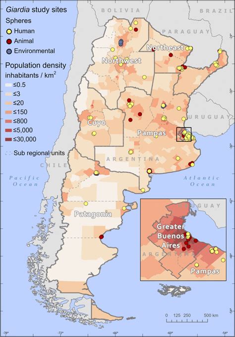 argentina population distribution map
